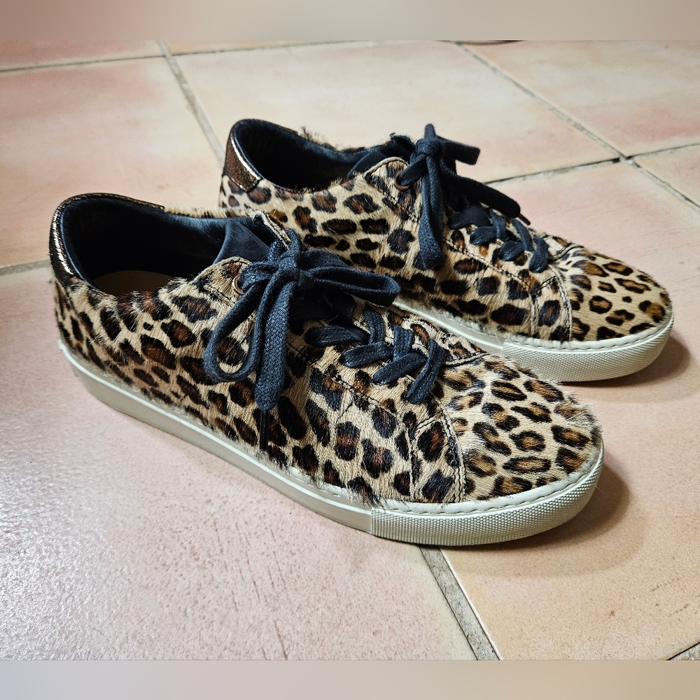 GREATS BROOKLYN Leopard Calf Hair Sneakers - Picture 3 of 12